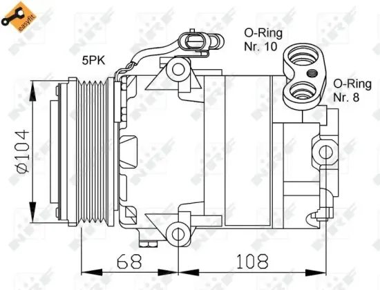 Kompressor, Klimaanlage 12 V NRF 32080 Bild Kompressor, Klimaanlage 12 V NRF 32080