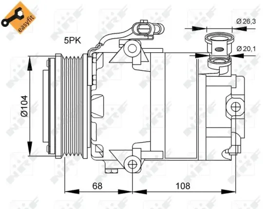 Kompressor, Klimaanlage 12 V NRF 32082 Bild Kompressor, Klimaanlage 12 V NRF 32082