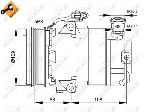 Kompressor, Klimaanlage 12 V NRF 32083 Bild Kompressor, Klimaanlage 12 V NRF 32083