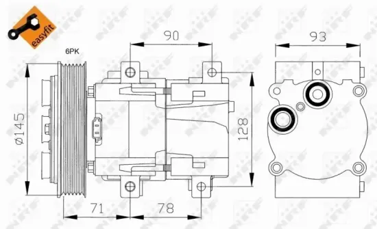 Kompressor, Klimaanlage 12 V NRF 32084 Bild Kompressor, Klimaanlage 12 V NRF 32084