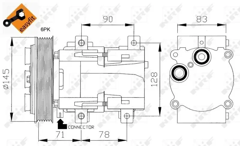 Kompressor, Klimaanlage 12 V NRF 32085