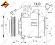 Kompressor, Klimaanlage 12 V NRF 32104