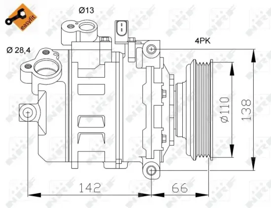 Kompressor, Klimaanlage 12 V NRF 32106 Bild Kompressor, Klimaanlage 12 V NRF 32106