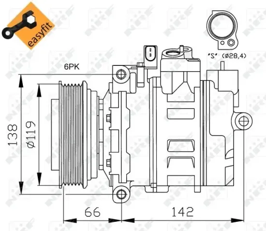 Kompressor, Klimaanlage 12 V NRF 32111 Bild Kompressor, Klimaanlage 12 V NRF 32111