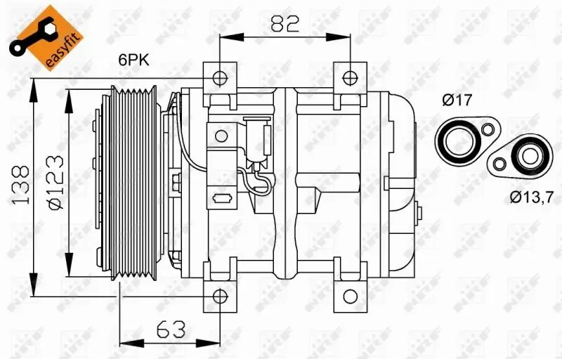 Kompressor, Klimaanlage 12 V NRF 32112