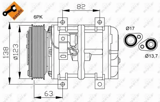 Kompressor, Klimaanlage 12 V NRF 32112 Bild Kompressor, Klimaanlage 12 V NRF 32112