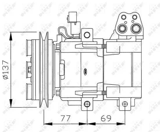 Kompressor, Klimaanlage 12 V NRF 32115G Bild Kompressor, Klimaanlage 12 V NRF 32115G