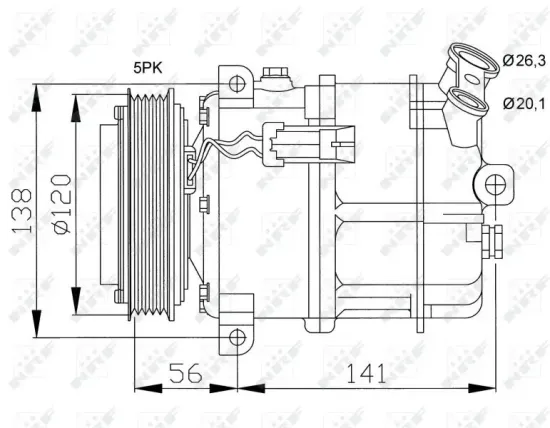 Kompressor, Klimaanlage 12 V NRF 32117 Bild Kompressor, Klimaanlage 12 V NRF 32117