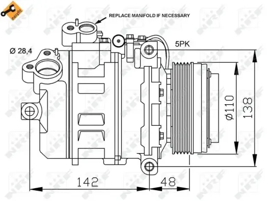 Kompressor, Klimaanlage 12 V NRF 32123 Bild Kompressor, Klimaanlage 12 V NRF 32123