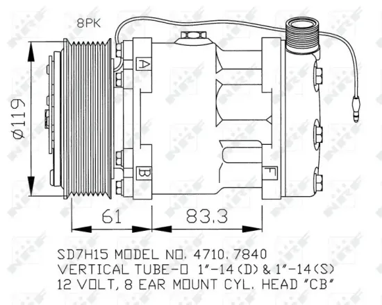 Kompressor, Klimaanlage 12 V NRF 32132 Bild Kompressor, Klimaanlage 12 V NRF 32132