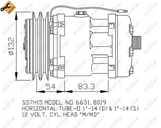 Kompressor, Klimaanlage 12 V NRF 32138 Bild Kompressor, Klimaanlage 12 V NRF 32138