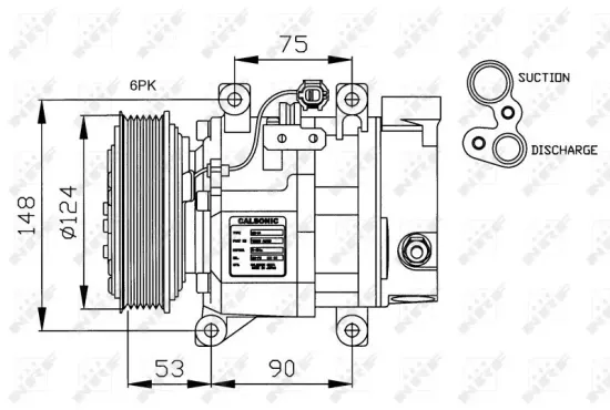 Kompressor, Klimaanlage 12 V NRF 32145G Bild Kompressor, Klimaanlage 12 V NRF 32145G