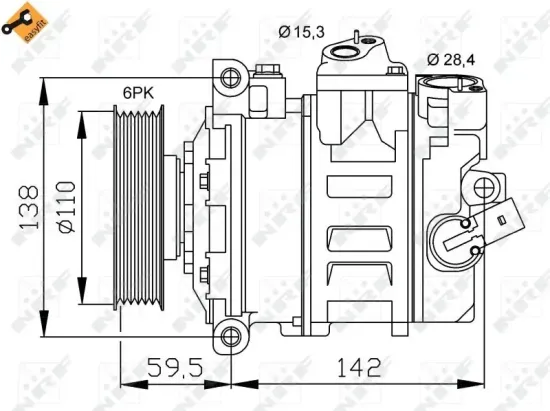 Kompressor, Klimaanlage 12 V NRF 32146 Bild Kompressor, Klimaanlage 12 V NRF 32146