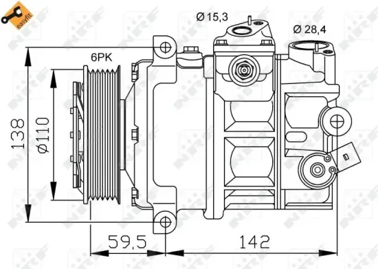 Kompressor, Klimaanlage 12 V NRF 32147 Bild Kompressor, Klimaanlage 12 V NRF 32147
