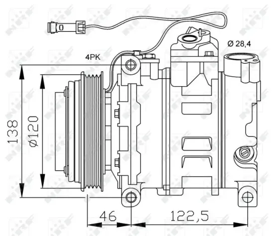 Kompressor, Klimaanlage 12 V NRF 32167 Bild Kompressor, Klimaanlage 12 V NRF 32167
