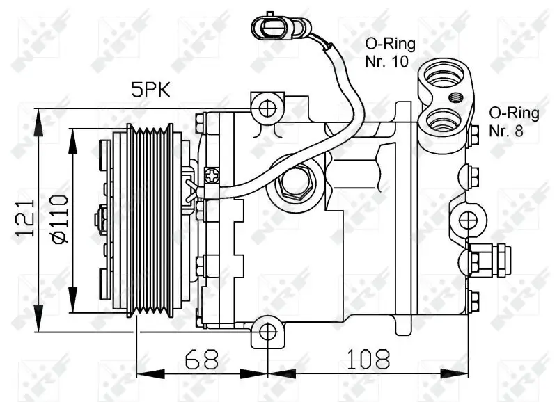 Kompressor, Klimaanlage 12 V NRF 32197