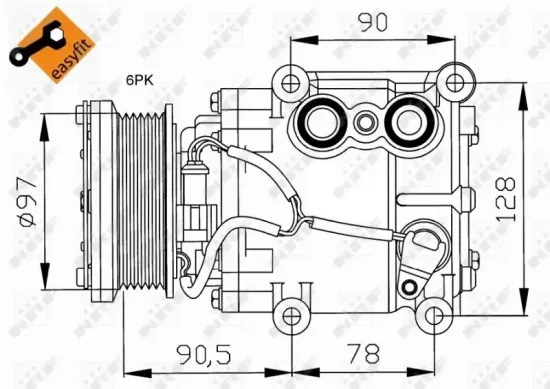 Kompressor, Klimaanlage 12 V NRF 32199 Bild Kompressor, Klimaanlage 12 V NRF 32199