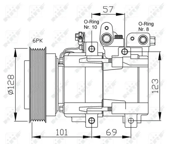 Kompressor, Klimaanlage 12 V NRF 32204 Bild Kompressor, Klimaanlage 12 V NRF 32204