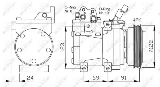 Kompressor, Klimaanlage 12 V NRF 32205 Bild Kompressor, Klimaanlage 12 V NRF 32205