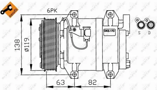 Kompressor, Klimaanlage 12 V NRF 32211 Bild Kompressor, Klimaanlage 12 V NRF 32211