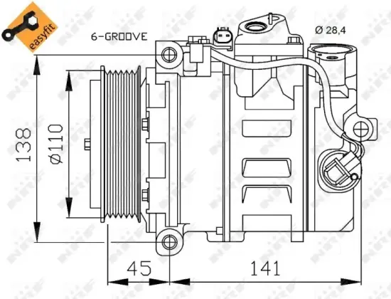 Kompressor, Klimaanlage 12 V NRF 32214 Bild Kompressor, Klimaanlage 12 V NRF 32214