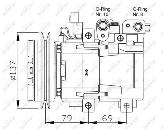 Kompressor, Klimaanlage 12 V NRF 32223G Bild Kompressor, Klimaanlage 12 V NRF 32223G