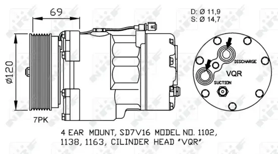 Kompressor, Klimaanlage 12 V NRF 32228 Bild Kompressor, Klimaanlage 12 V NRF 32228