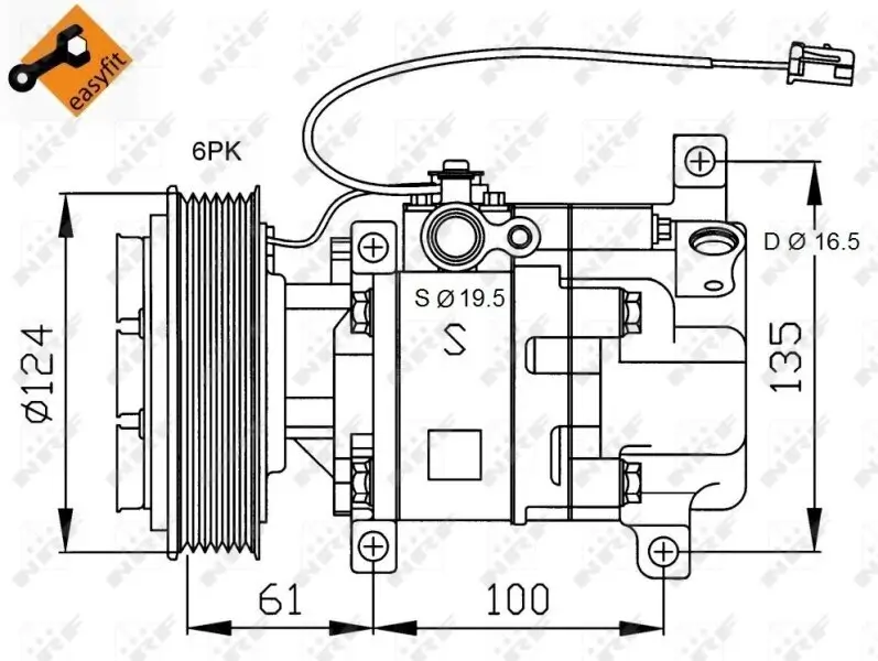 Kompressor, Klimaanlage 12 V NRF 32233 Bild Kompressor, Klimaanlage 12 V NRF 32233