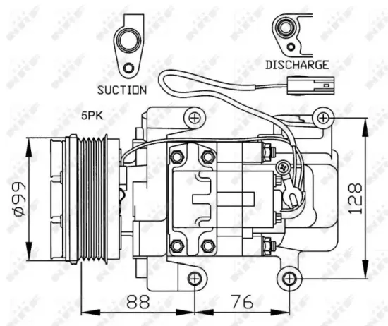 Kompressor, Klimaanlage 12 V NRF 32234 Bild Kompressor, Klimaanlage 12 V NRF 32234