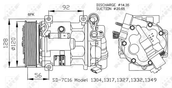 Kompressor, Klimaanlage 12 V NRF 32239 Bild Kompressor, Klimaanlage 12 V NRF 32239