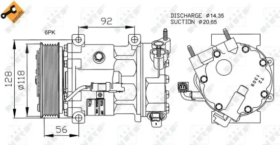 Kompressor, Klimaanlage 12 V NRF 32240 Bild Kompressor, Klimaanlage 12 V NRF 32240