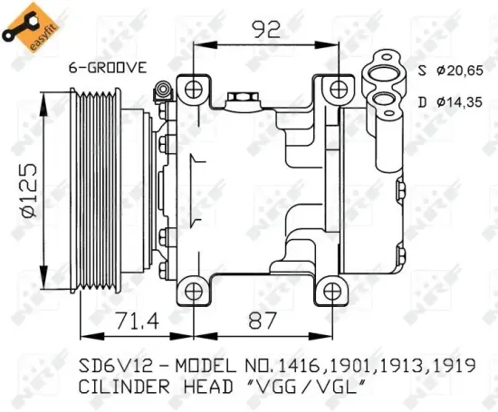 Kompressor, Klimaanlage 12 V NRF 32259 Bild Kompressor, Klimaanlage 12 V NRF 32259