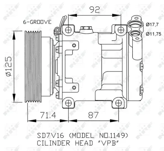 Kompressor, Klimaanlage 12 V NRF 32267 Bild Kompressor, Klimaanlage 12 V NRF 32267