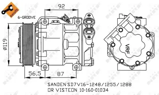 Kompressor, Klimaanlage 12 V NRF 32271 Bild Kompressor, Klimaanlage 12 V NRF 32271