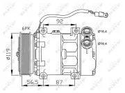 Kompressor, Klimaanlage 12 V NRF 32278