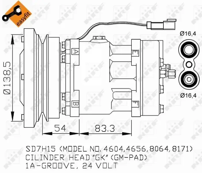 Kompressor, Klimaanlage 24 V NRF 32281 Bild Kompressor, Klimaanlage 24 V NRF 32281