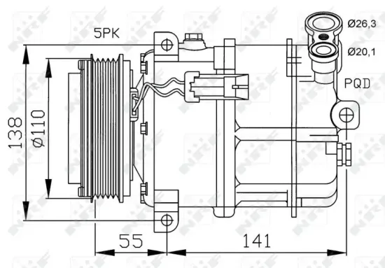 Kompressor, Klimaanlage 12 V NRF 32312 Bild Kompressor, Klimaanlage 12 V NRF 32312