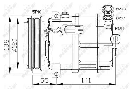 Kompressor, Klimaanlage 12 V NRF 32313 Bild Kompressor, Klimaanlage 12 V NRF 32313