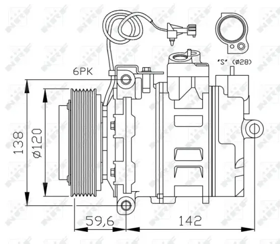 Kompressor, Klimaanlage 12 V NRF 32377 Bild Kompressor, Klimaanlage 12 V NRF 32377