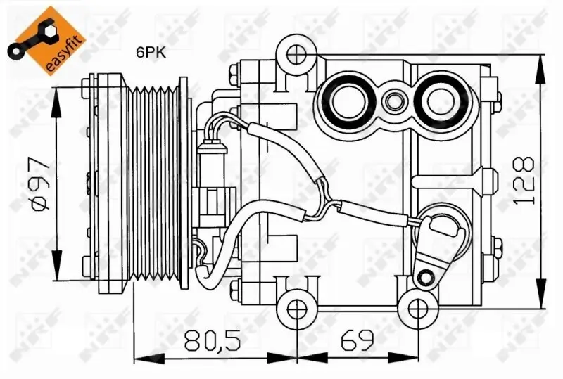 Kompressor, Klimaanlage 12 V NRF 32401