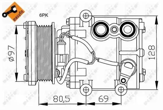 Kompressor, Klimaanlage 12 V NRF 32401 Bild Kompressor, Klimaanlage 12 V NRF 32401