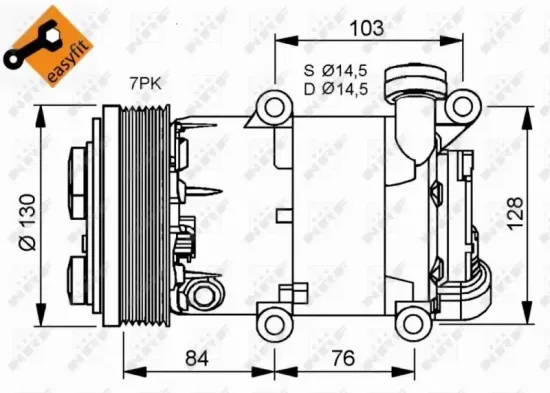Kompressor, Klimaanlage 12 V NRF 32410 Bild Kompressor, Klimaanlage 12 V NRF 32410
