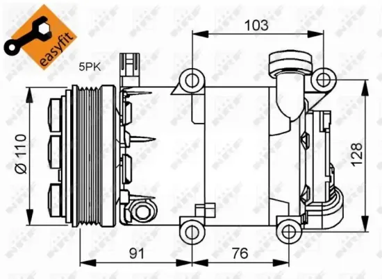 Kompressor, Klimaanlage 12 V NRF 32415 Bild Kompressor, Klimaanlage 12 V NRF 32415