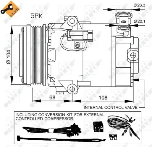 Kompressor, Klimaanlage 12 V NRF 32429 Bild Kompressor, Klimaanlage 12 V NRF 32429