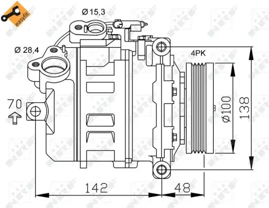 Kompressor, Klimaanlage 12 V NRF 32433 Bild Kompressor, Klimaanlage 12 V NRF 32433