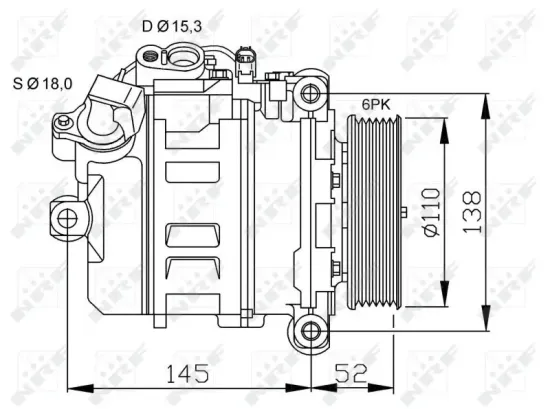 Kompressor, Klimaanlage 12 V NRF 32435 Bild Kompressor, Klimaanlage 12 V NRF 32435