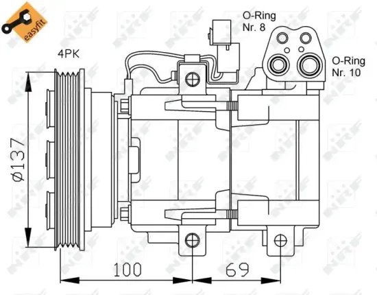 Kompressor, Klimaanlage 12 V NRF 32444 Bild Kompressor, Klimaanlage 12 V NRF 32444