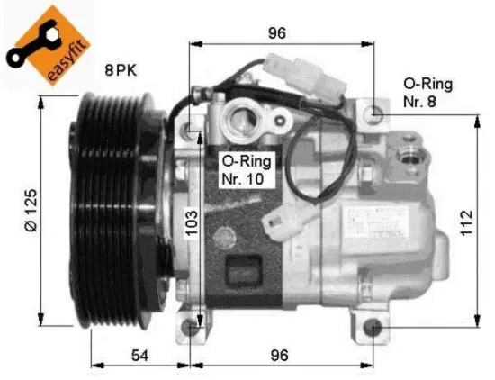 Kompressor, Klimaanlage 12 V NRF 32457G Bild Kompressor, Klimaanlage 12 V NRF 32457G