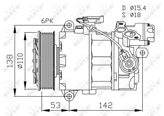 Kompressor, Klimaanlage 12 V NRF 32463 Bild Kompressor, Klimaanlage 12 V NRF 32463