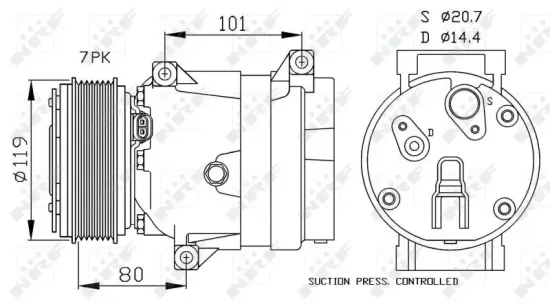 Kompressor, Klimaanlage 12 V NRF 32481 Bild Kompressor, Klimaanlage 12 V NRF 32481